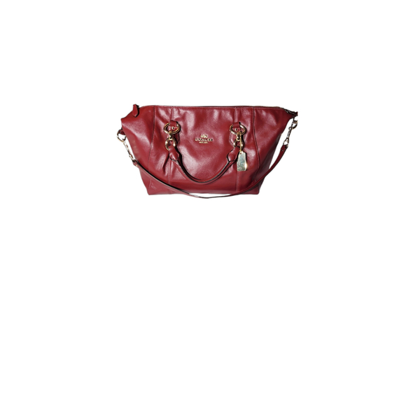 Coach Red Leather Satchel/Crossbody Bag - Picture 6 of 8